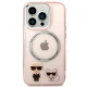 Karl Lagerfeld Karl & Choupette Aluminum MagSafe Case for iPhone 14 Pro, Pink