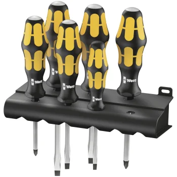 Wera 932/6 Kraftform Screwdriver Set with Rack, 6 Pieces