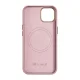iCarer Litchi Genuine Leather Case for iPhone 14 Plus with MagSafe, Pink