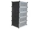 Modular Shoe Cabinet, 5 Tiers, Black
