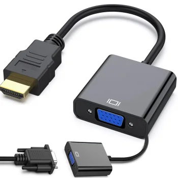 HDMI į VGA adapteris, 1080p, juodas