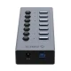 Orico BT2U3-7AB 7-Port USB-A 3.0 Hub with Individual Switches - Gray