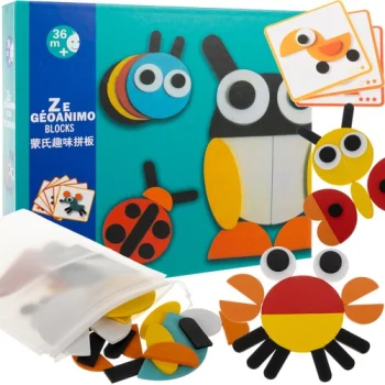 Kruzzel 00022426 Wooden Logic Puzzle with Geometric Shapes