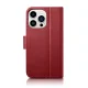 Icarer iPhone 14 Pro Max Leather Wallet Case 2in1 Anti-RFID, Red