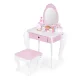 Ecotoys Large Kids Vanity Table with Mirror, Stool and 7 Accessories