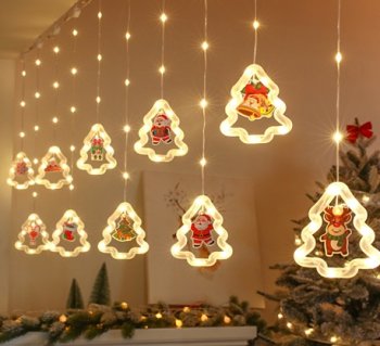 Christmas LED Curtain Lights for Window 3 m 125 LED, Warm White