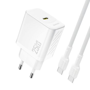 Dudao A27CEU PD 25W GaN SB-C Wall Charger with USB-C Cable - White