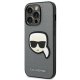 Karl Lagerfeld iPhone 14 Pro Max vāciņš Saffiano Karl\'s Head Patch Sudraba