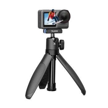 Telesin Quick Release Selfie Stick with Tripod for DJI Osmo Action 5/4/3, 17-44 cm