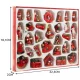 Wooden Christmas Tree Ornaments Set of 30, Red