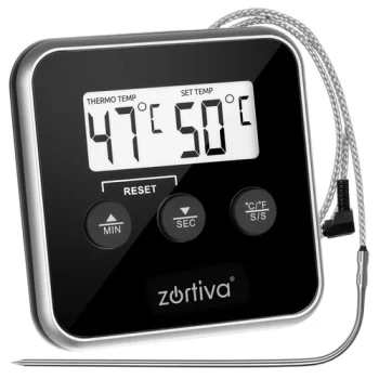 Kitchen Probe Thermometer Zortiva, LCD Display, Timer, -20 to 250°C