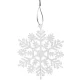 Ruhhy Christmas Tree Ornaments - Snowflakes, 12 pcs, White with Glitter