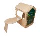Wooden Garden Playhouse for Kids with Chalkboard and Table, 86 x 137 x 105 cm
