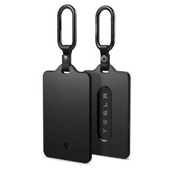 Spigen TO243 Tesla Key Card Holder with Carabiner, Black