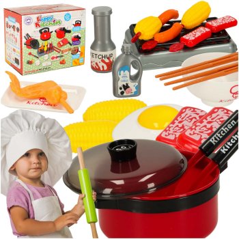 Kids Kitchen Accessories Set with Play Food & Cooking Toys 35 Pieces