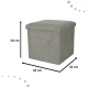 Foldable Ottoman with Storage, Grey, 38x38x38cm