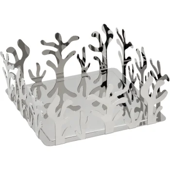 Alessi Mediterraneo ESI18 Napkin Holder, 20.5 x 20.5 cm, Silver