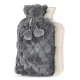 4FIZJO Rubber Hot Water Bottle with Plush Cover, 2L, Grey