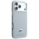 Karl Lagerfeld Grained Karl Head Metal MagSafe Case for iPhone 18 Pro Max / 17 Pro Max - Gray