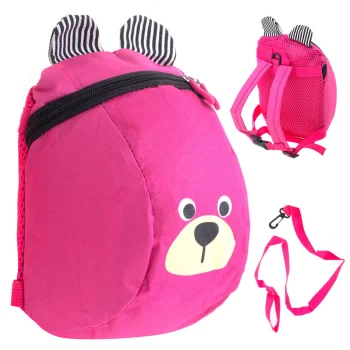 Kids Preschool Backpack Teddy Bear, Pink