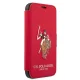 Apple iPhone 12 mini 5.4\" US Polo Embroidery Collection Book Case Cover (USFLBKP12SPUGFLRE), Red