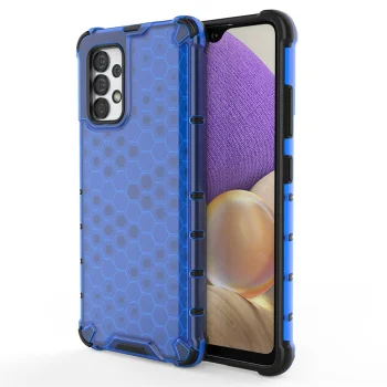 Armored Case for Samsung Galaxy A03s with Honeycomb Pattern, Blue