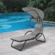 Multigarden PH158C Garden Lounger with Canopy, Grey