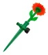 Automatic Flower-Shaped Garden Sprinkler with 1/2\" Hose Connector, Green