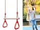 Wooden Gymnastic Trapeze Swing for Kids with Handles Red