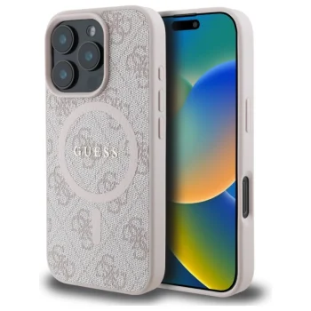 Guess 4G Ring Classic Logo MagSafe Phone Case Cover iPhone 16 Pro Max - Pink