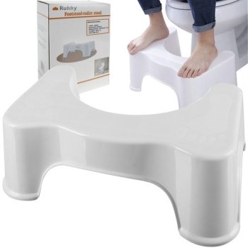 Ruhhy Squatting Toilet Stool for Healthy Bowel Movements 21852, White