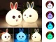 Kids LED Night Light Bunny, Silicone, RGB Touch, USB, White