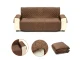 Reversible Quilted Sofa Cover, 240x165 cm, Brown/Cream