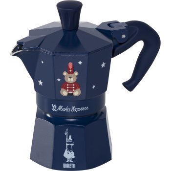 Bialetti Moka Express Joyful Memories Espresso Maker, 1 Cup, Blue