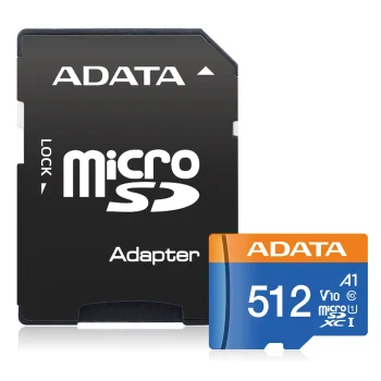 ADATA Premier 512GB microSDXC Memory Card UHS-I Class 10 V10 A1 with SD Adapter