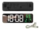 Digital Electronic LED Alarm Clock with Thermometer, Mirror Surface & USB