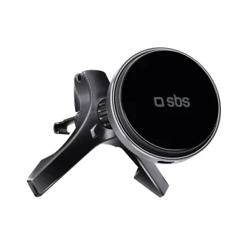 Sbs TESUPMAGWIR15W Car Holder with 15W Wireless Charger & MagSafe - Black