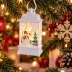 Kalėdinis LED žibintas su besmegeniu ir rankenėle, 14 x 7 x 4 cm, baltas