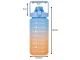 Motivational Water Bottle with Straw and Scale, 2000 ml, Blue/Orange