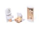Liela Bērnu Spēļu Koka Leļļu Māja ar Mēbelēm Piederumiem un LED Gaismu, 78cm | Play Dollhouse with Furniture