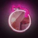Forever Light FMNE03 Mirror LED Neon Sign Sleeping Cat, Pink/White