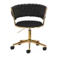 4Rico QS-GW01G Velvet Swivel Chair for Beauty Salons, Black