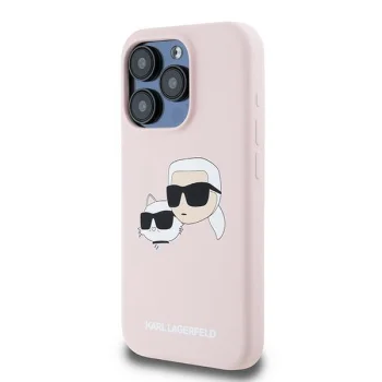 Karl Lagerfeld iPhone 15 Pro Case Silicone Karl & Choupette MagSafe, Pink