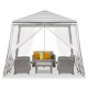 Garden Pavilion with Mosquito Net, White 3x3 m
