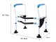 Adjustable toilet support rail for seniors with non-slip handles