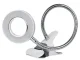 24 LED Desk Lamp with Clip, USB, White/Silver