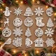 Wooden Christmas Tree Ornaments, Decorations, 20 Pcs, White