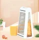 Kitchen Grater with Container, White/Silver
