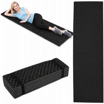 Foldable XPE Foam Camping Mat, 180 x 60 x 1.5 cm, Black