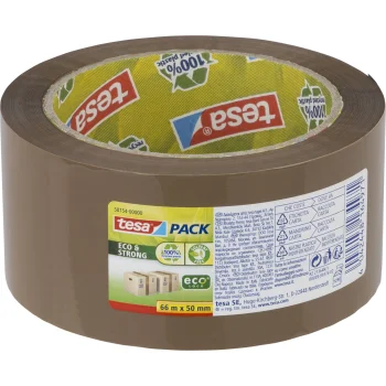 Tesa Packaging Tape Eco & Strong 66m x 50mm, Brown, 58154